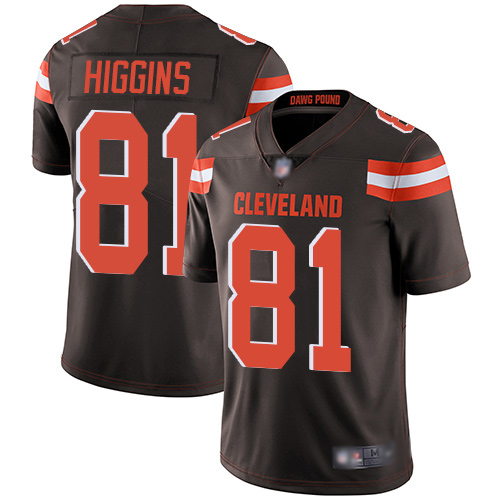 Cleveland Browns Rashard Higgins Men Brown Limited Jersey #81 NFL Football Home Vapor Untouchable